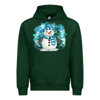 Forest Green winter snowman Urban Hoodie - MaliasSmallBusiness