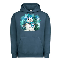Pigment Midnight Navy winter snowman Urban Hoodie - MaliasSmallBusiness