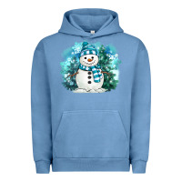 Pigment Pebble Blue winter snowman Urban Hoodie - MaliasSmallBusiness