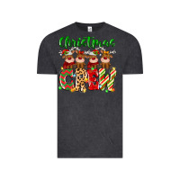 Vintage Black christmas crew  deer Vintage Tee - MaliasSmallBusiness