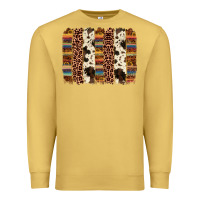 Serape Sunflower Cowhide Leopard Brushstroke Premium Sweatshirt | Teevron