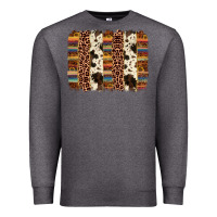 Charcoal Heather serape sunflower cowhide leopard brushstroke Premium Sweatshirt - AdoDesignShop
