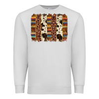 Dove Grey serape sunflower cowhide leopard brushstroke Premium Sweatshirt - AdoDesignShop