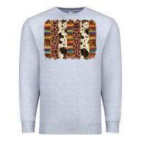 Heather Grey serape sunflower cowhide leopard brushstroke Premium Sweatshirt - AdoDesignShop