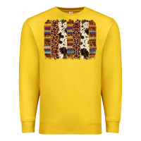 Lemon serape sunflower cowhide leopard brushstroke Premium Sweatshirt - AdoDesignShop