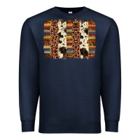 Navy serape sunflower cowhide leopard brushstroke Premium Sweatshirt - AdoDesignShop