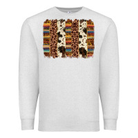 Oatmeal Heather serape sunflower cowhide leopard brushstroke Premium Sweatshirt - AdoDesignShop