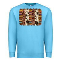 Ocean Blue serape sunflower cowhide leopard brushstroke Premium Sweatshirt - AdoDesignShop