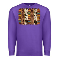 Purple serape sunflower cowhide leopard brushstroke Premium Sweatshirt - AdoDesignShop
