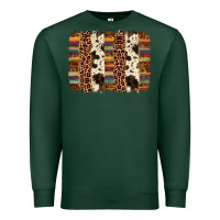 Sports Green serape sunflower cowhide leopard brushstroke Premium Sweatshirt - AdoDesignShop
