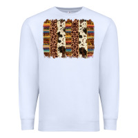 White serape sunflower cowhide leopard brushstroke Premium Sweatshirt - AdoDesignShop