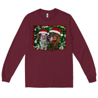Burgundy christmas heifers Long Sleeve Tee - RanaPortraitStore