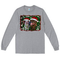 Heather Grey christmas heifers Long Sleeve Tee - RanaPortraitStore