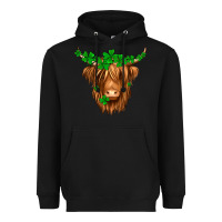 Black St. Patrick’s Day Long Hair Shaggy Cow Heavyweight Hoodie - Jasminsmagicworld
