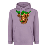 Lavender St. Patrick’s Day Long Hair Shaggy Cow Heavyweight Hoodie - Jasminsmagicworld
