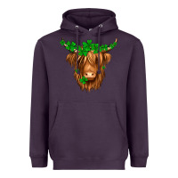 Plum St. Patrick’s Day Long Hair Shaggy Cow Heavyweight Hoodie - Jasminsmagicworld