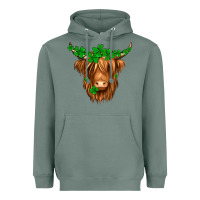 Sage St. Patrick’s Day Long Hair Shaggy Cow Heavyweight Hoodie - Jasminsmagicworld