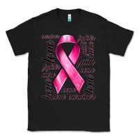 Black Breast Cancer Ribbon Hope Love Faith Classic Tee - texasbilliewilder