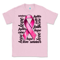 Bubblegum Pink Breast Cancer Ribbon Hope Love Faith Classic Tee - texasbilliewilder