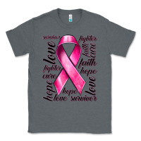 Charcoal Heather Breast Cancer Ribbon Hope Love Faith Classic Tee - texasbilliewilder
