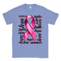 Colony Blue Breast Cancer Ribbon Hope Love Faith Classic Tee - texasbilliewilder