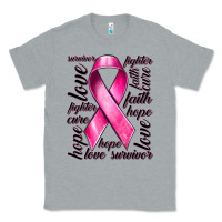 Heather Grey Breast Cancer Ribbon Hope Love Faith Classic Tee - texasbilliewilder
