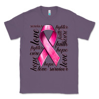 Lavender Breast Cancer Ribbon Hope Love Faith Classic Tee - texasbilliewilder