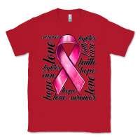 Red Breast Cancer Ribbon Hope Love Faith Classic Tee - texasbilliewilder