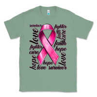 Sage Breast Cancer Ribbon Hope Love Faith Classic Tee - texasbilliewilder