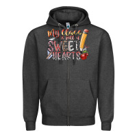 Charcoal Heather my class is full of sweet hearts Zipper Hoodie - RacoonDesign