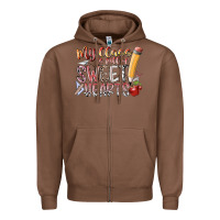 Chestnut my class is full of sweet hearts Zipper Hoodie - RacoonDesign