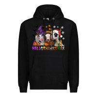 Black Happy Hallothanksmas heifers Premium Hoodie - NancyCooperArtShop