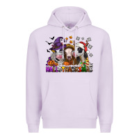 Lilac Happy Hallothanksmas heifers Premium Hoodie - NancyCooperArtShop