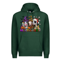 Sports Green Happy Hallothanksmas heifers Premium Hoodie - NancyCooperArtShop