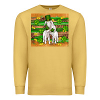 Antique Gold st patricks goat family shamrock gold serape leopard glitter wooden tu Premium Sweatshirt - Artiststas