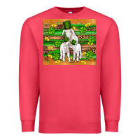 Cardinal st patricks goat family shamrock gold serape leopard glitter wooden tu Premium Sweatshirt - Artiststas