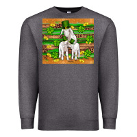 Charcoal Heather st patricks goat family shamrock gold serape leopard glitter wooden tu Premium Sweatshirt - Artiststas