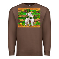 Chestnut st patricks goat family shamrock gold serape leopard glitter wooden tu Premium Sweatshirt - Artiststas