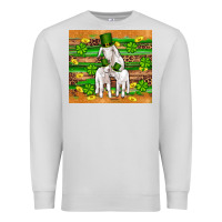 Dove Grey st patricks goat family shamrock gold serape leopard glitter wooden tu Premium Sweatshirt - Artiststas