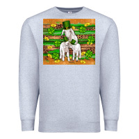 Heather Grey st patricks goat family shamrock gold serape leopard glitter wooden tu Premium Sweatshirt - Artiststas