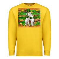 Lemon st patricks goat family shamrock gold serape leopard glitter wooden tu Premium Sweatshirt - Artiststas