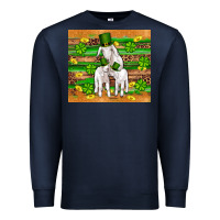 Navy st patricks goat family shamrock gold serape leopard glitter wooden tu Premium Sweatshirt - Artiststas