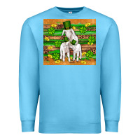 Ocean Blue st patricks goat family shamrock gold serape leopard glitter wooden tu Premium Sweatshirt - Artiststas
