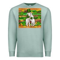 Seafoam st patricks goat family shamrock gold serape leopard glitter wooden tu Premium Sweatshirt - Artiststas