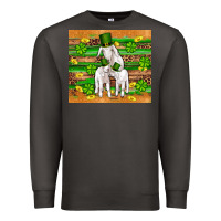 Smoke st patricks goat family shamrock gold serape leopard glitter wooden tu Premium Sweatshirt - Artiststas