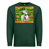 Sports Green st patricks goat family shamrock gold serape leopard glitter wooden tu Premium Sweatshirt - Artiststas