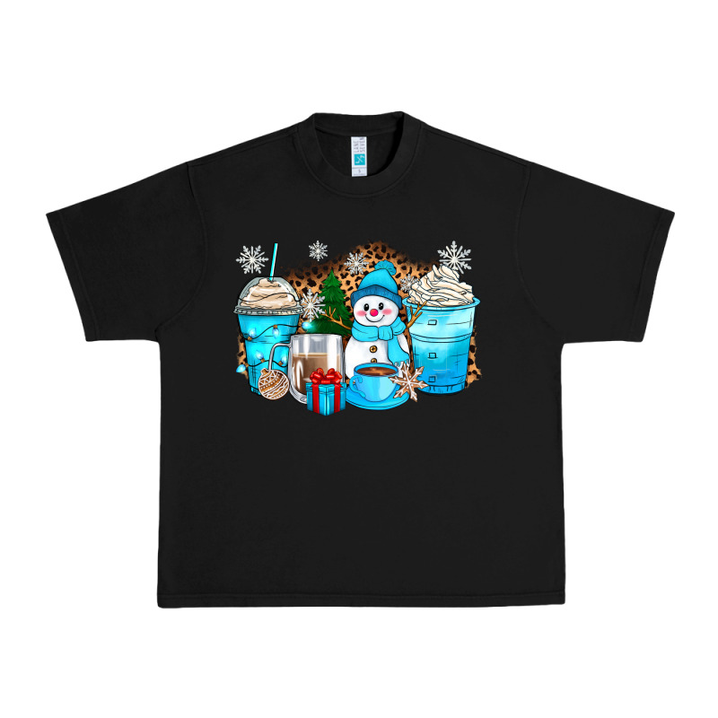 Winter Snowman Coffee Cups Urban Heavy Tee by Zillion Design Studio | Teevron
