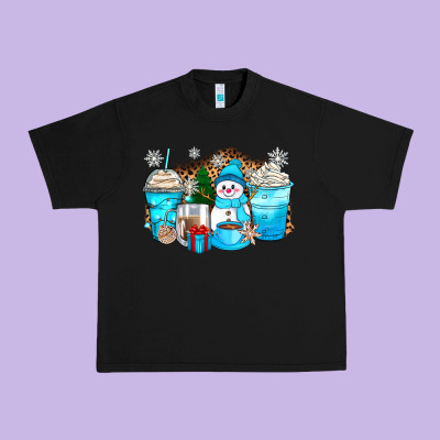 Urban Heavy Tee winter snowman coffee cups