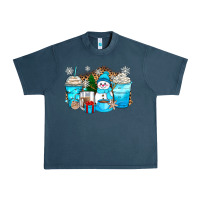 Midnight Navy winter snowman coffee cups Urban Heavy Tee - Zillion Design Studio