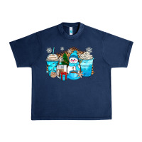 Navy winter snowman coffee cups Urban Heavy Tee - Zillion Design Studio